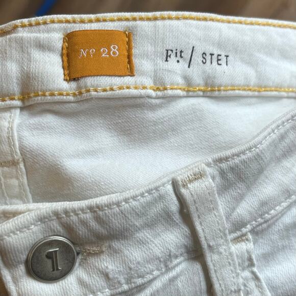 NWT Pilcro The Letterpress Stet 5 Pocket Fit Shorts 28 White Roll Cuff Stretch - Picture 6 of 10